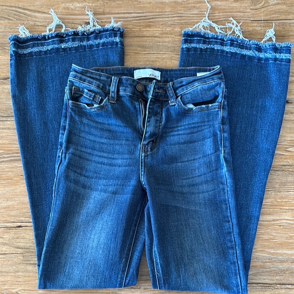 VERVET BY FLYING MONKEY Blue Flare & Wide Leg Jeans - Picture 5 of 7